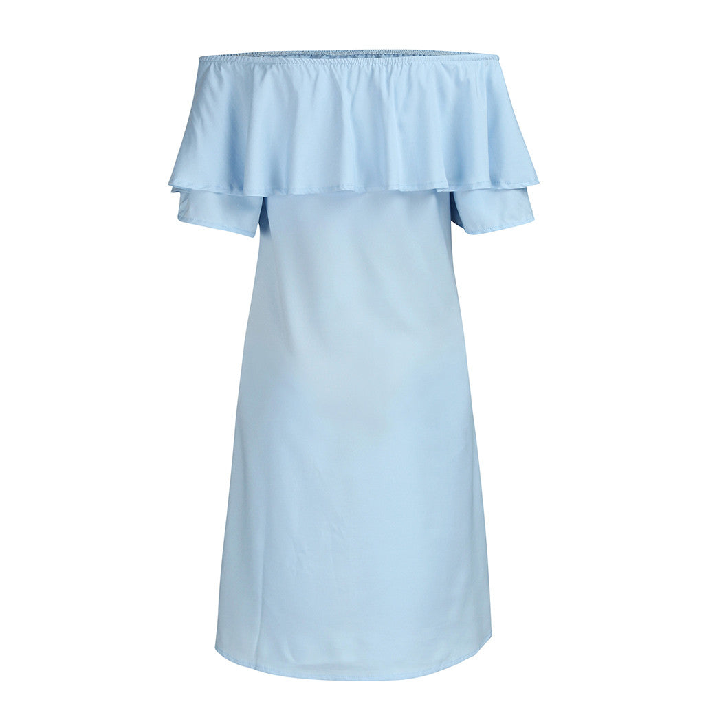 Maternity Dress with Shoulder Flounce: Elegance and Comfort for Every Expecting Mother